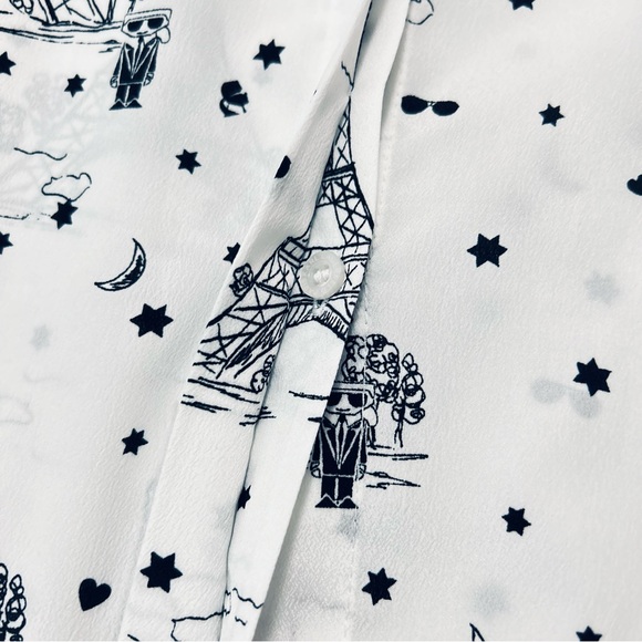 Karl Lagerfeld Paris Med White and Black Whimsical Eiffel Tower Print - Picture 4 of 11